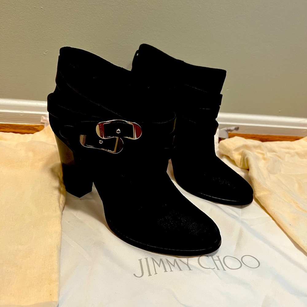 Jimmy Choo Melba Buckle Ankle Bootie, Size 40